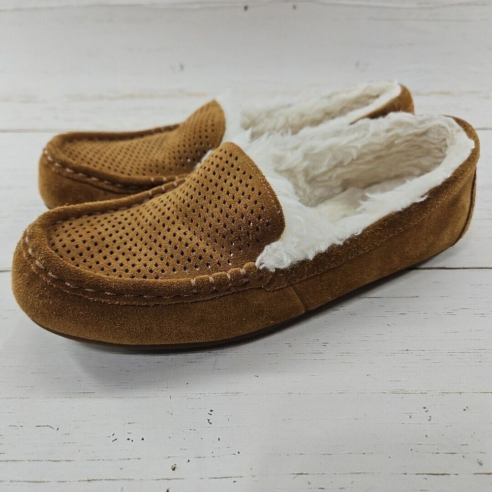 Koolaburra UGG Lezly Slippers Womens Size 8 Chestnut‎ Brown Suede Faux Fur
